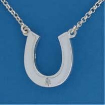 SPC DIAMOND SET HORSESHOE PENDANT/CHAIN