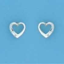 SPC DIAMOND SET TIF HEART STUDS