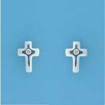 SPC DIAMOND SET 10mm CROSS STUDS