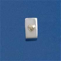 SIL/9ct BLOCK PENDANT WITH HEART      +C