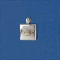 SIL/9ct TAG PENDANT WITH SQUARE       +C