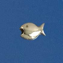 SIL/9ct CAST FISH SLIDER PENDANT      +C