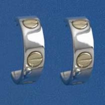 SIL/9ct SCREWHEAD 1/2 HOOP STUDS