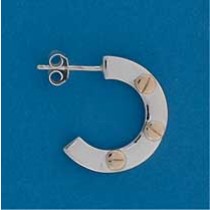 SIL/9ct 20mm 1/2HOOP WITH SCREWS ON SIDE