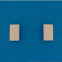 SIL/9ct RECT.SILVER STUD WITH GOLD FACE