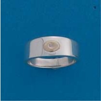 SIL/9ct OVAL/2pt DIA 7mm TAPERING BAND
