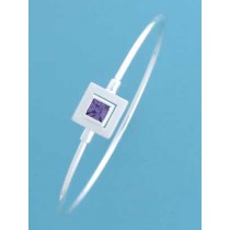 SPC SQ.PURPLE CZ MATT/POL.CLIP BANGLE
