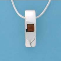 SPC WOOD INLAID 21x6mm CURVED PENDANT