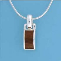 SPC WOOD INLAID D SECT PENDANT + CHAIN =