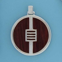 SPC WOOD INLAID 35mm ROUND PENDANT