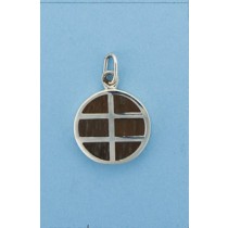 SPC WOOD INLAID 18mm ROUND PENDANT