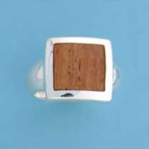 SPC WOOD INLAID 15mm SQUARE TOP RING