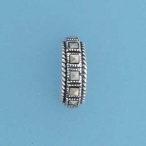 SPC SQUARE MARCASITE HALF HOOP STUDS