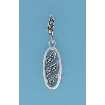 SPC MARCASITE WAVY CUTOUT OVAL DROPS