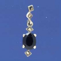 SPC 10x8 FACETED ONYX /MARC DROP EARRING