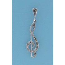 SPC MARCASITE TREBLE CLEF DROP EARRINGS