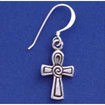 SPC SPIRAL CENTRE 16mm ANKH EARRING    =