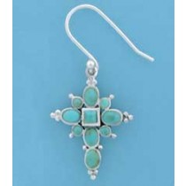 SPC 22x18mm FANCY TURQUOISE CROSS DROPS=