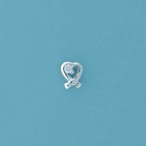 SPC CZ SET 5mm CROSSOVER HEART STUDS   =