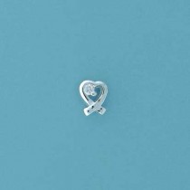 SPC CZ SET 5mm CROSSOVER HEART STUDS   =