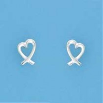 SPC 9mm FANCY CROSSOVER HEART STUDS    =