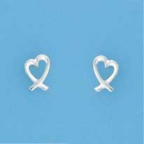 SPC 9mm FANCY CROSSOVER HEART STUDS    =