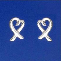 SPC 14mm FANCY CROSSOVER HEART STUDS   =