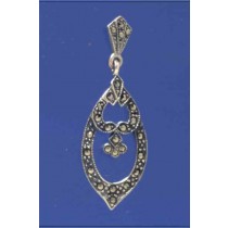 SPC MARCASITE FANCY DROP EARRINGS      =