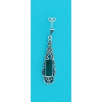 SPC GREEN AGATE/MARCASITE FANCY DROPS  -