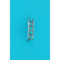SPC ROUND TQ STONE SET HALF HOOP STUD
