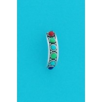 SPC ROUND MULTI STONE SET HALF HOOP STUD