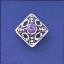 SPC 6mm AMETHYST IN CUTOUT SQUARE STUDS