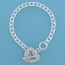SPC CZ SET 23mm HEART+ CZ TBAR TIF BRAC=