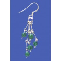 SPC MALACHITE BEADS DROP EARRING       -