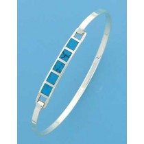 SPC 6mm WIDE TURQ INLAYED CLIP BANGLE  =