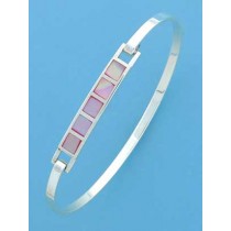 SPC 6mm WIDE PINK INLAYED CLIP BANGLE  =
