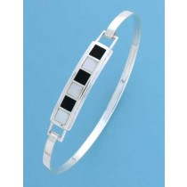 SPC M.O.P/ONYX INLAID SQ'S CLIP BANGLE =