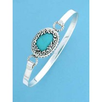 SPC FILIGREE OVAL TURQ CLIP BANGLE     =