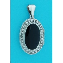 SPC 30x20mm ONYX OVAL LOCKET           -