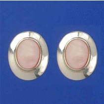 SPC 10x8mm OVAL PINK  STUDS