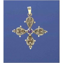 SPC 27mm FANCY AMETHYST CROSS PENDANT