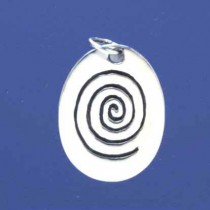 SPC 23x18mm SPIRAL DESIGN OVAL PENDANT