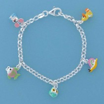 SPC 6" CHILDS ENAMEL ANIMAL CHARM BRAC =