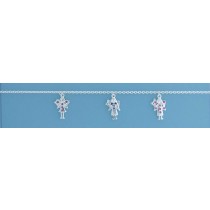 SPC 3 ANGELS CRYSTAL SET CHARM BRACELET