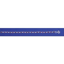 SPC GARNET/SILVER BEAD BRACELET