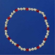 SPC BEADS/CRYSTAL ELASTICATED BRACELET