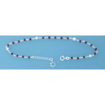 SPC GARNET BEAD ANKLET WITH STAR       =