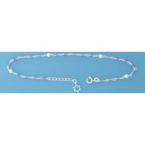 SPC AMETHYST BEAD ANKLET WITH STAR     =
