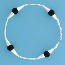 SPC CONES+TUBES BLACK BEADS BRACELET