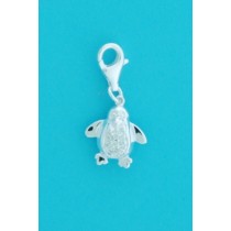 CHARM PENQUIN CZ WITH LOBSTER CLAW
